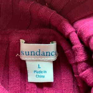 Sundance catalog. Ribbed turtle neck, size large, raspberry color
